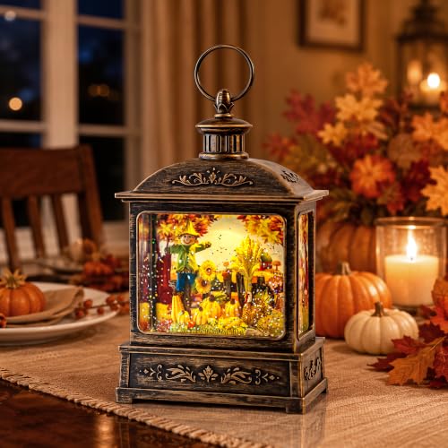 Fall Snow Globe Lantern