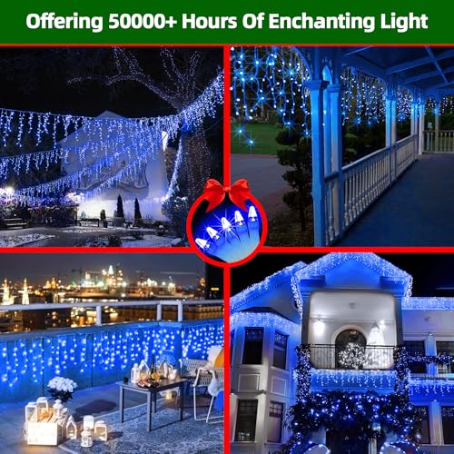 1296 LED 131FT Christmas Icicle Lights (131 Foot)