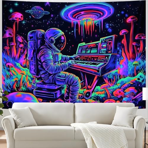 Astronaut Space Blacklight Tapestry 90"x70"