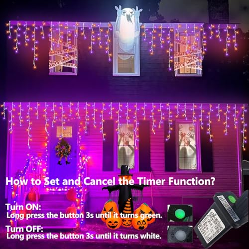 Orange and Purple Halloween Lights (66 Foot)