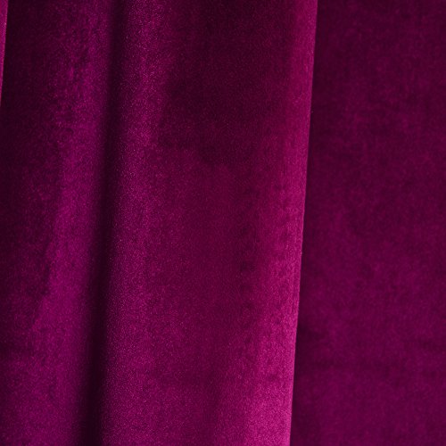 Super Soft Luxury Velvet Fushcia Room Darkening Blackout Curtain Panel Drapes Drapery 52 inch Wide by 108 inch Length with Grommet Fushcia