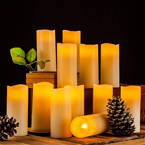 Flameless Candles Flickering LED Candles Set of 12 (12 Count)