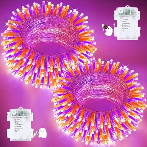 2 Pack 200 LED Battery Operated Halloween Lights