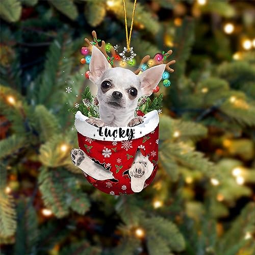 White Chihuahua Dog Christmas Ornament