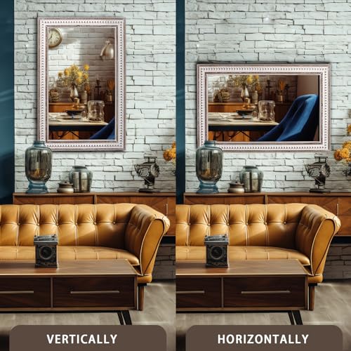 35x23 Inch Wood Rectangle Wall Mirror