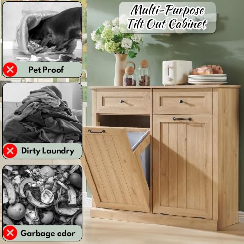 Double Tilt Out Laundry Hamper Cabinet