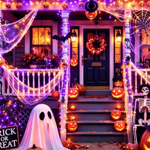 25FT Orange Purple Halloween String Lights (50 Count)