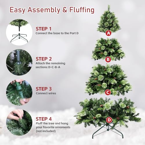 8ft Pre Lit Carolina Pine Christmas Tree