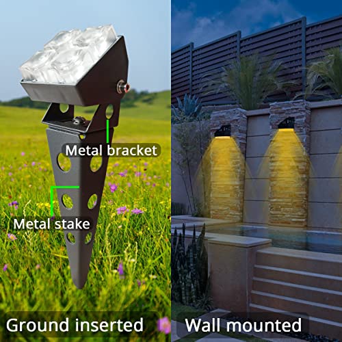 Solar Spot Lights Outdoor Waterproof IP65 Landscape Spotlights with Metal Stake Total 84ft Cable 6