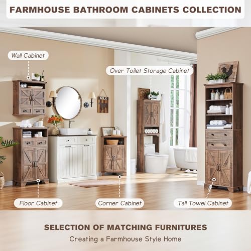 67" Farmhouse Over Toilet Storage Bathroom Cabinet