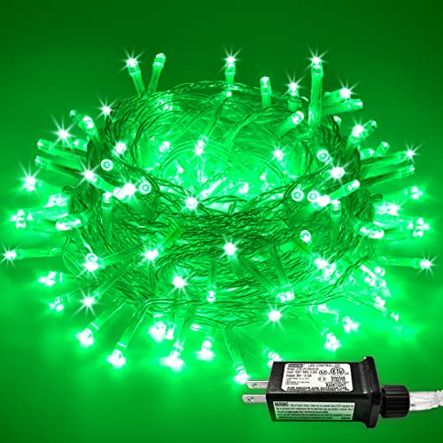 200 LED Green Christmas Indoor Outdoor Halloween Lights Clear Wire (66 Foot)