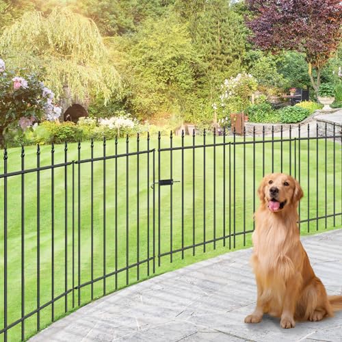 Decorative Metal Garden Fence with Gate 36" x 10'