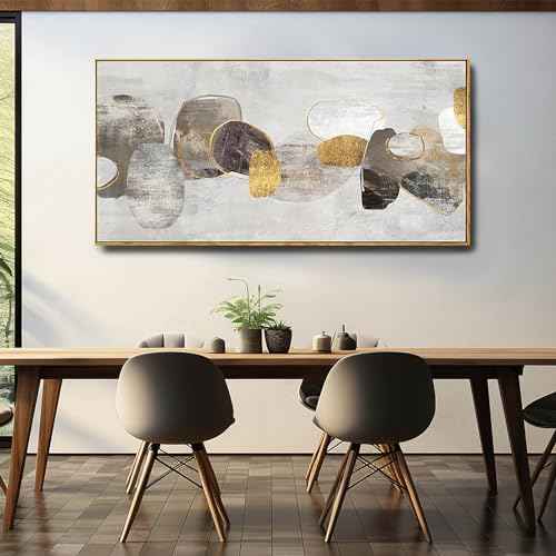 Gray Abstract Wall Art Decor 30x60 Inch Large Gold Wall Art Modern Artwork for Living Room Bedroom Office Wall Accents