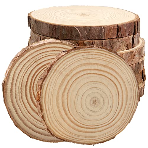 8 PCS 6 7 Inches Natural Wood Slices (8 Count)