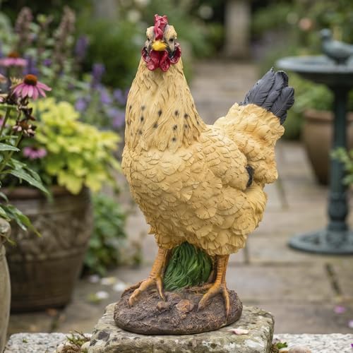 Resin Rooster Garden Statue Farmhouse Style Decor