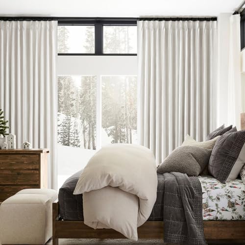 Pinch Pleated Blackout Long Luxury Curtains for Living Room (2 Count)