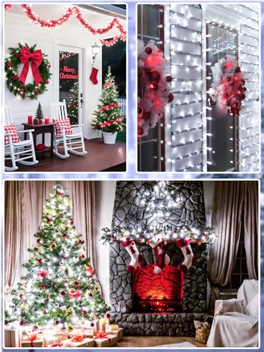 Extendable 108FT 300 LED Christmas String Lights Indoor Outdoor Cool White