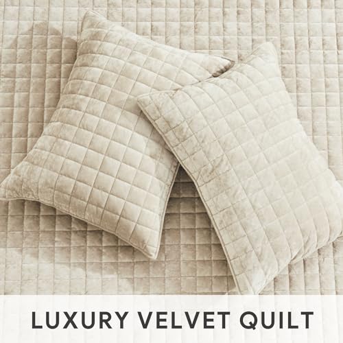 Channel Box Stitch Velvet Quilt Set
