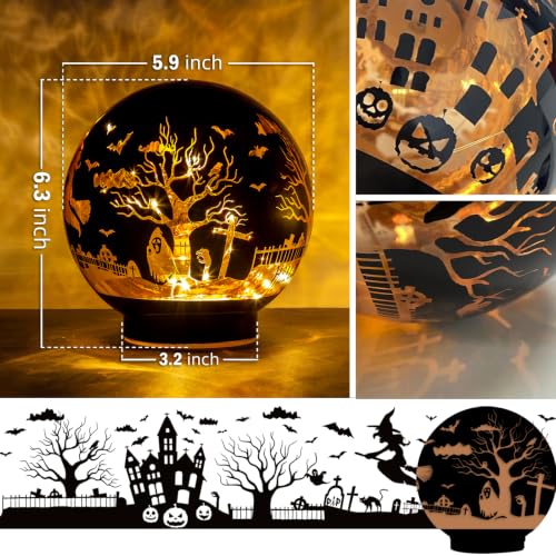 Halloween Decorations Rotating Lamp with Timer Halloween Figurine Light