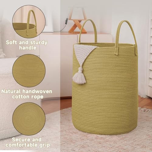 60L Cotton Rope Laundry Basket Hamper