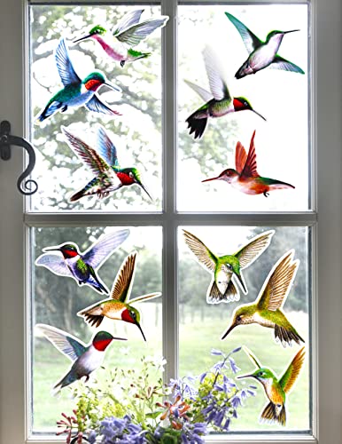 24 Pack Large 6" Static Cling Window Decorations Hummingbirds (24 Count)