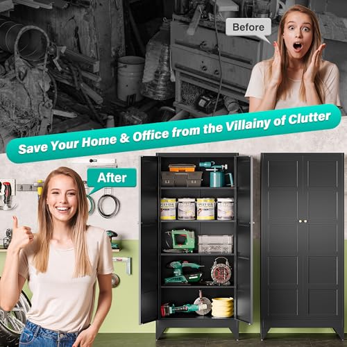 Pantry Storages Cabinet with 2 Doors and 5 Shelves
