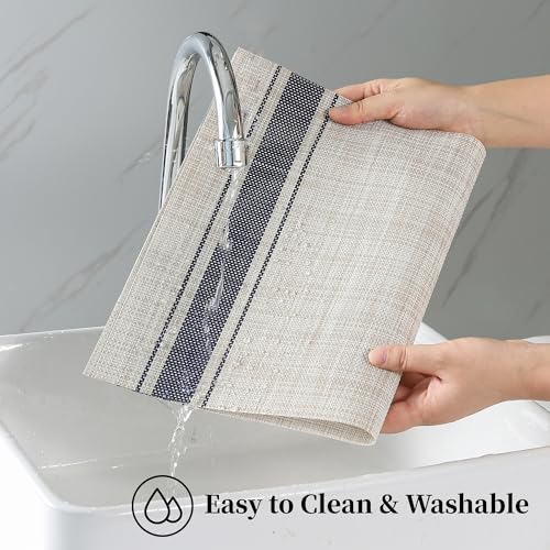 Khaki Blue Placemats (12 Count)