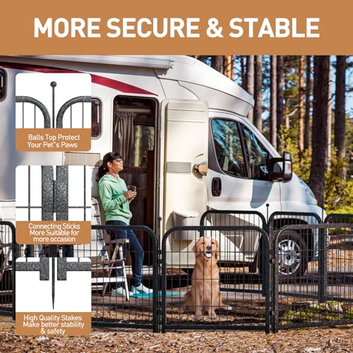 Metal Dog Playpen 32in H 8 Panels Heavy Duty Dog Fence