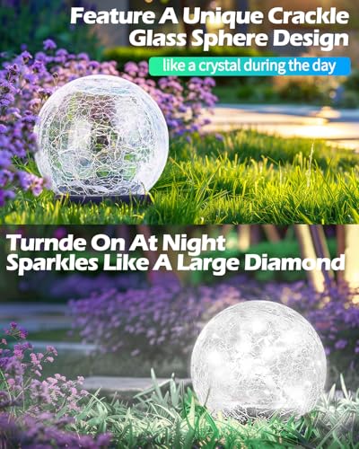 Garden Solar Ball Lights Outdoor Waterproof (2 Count)