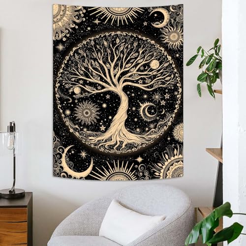 Tree of Life Tapestry Starry Sky Wall Tapestry