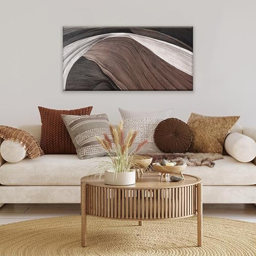 Abstract Wall Art Brown Canvas Art Wall Decor Artwork Abstract Wall Decor Modern Minimalist Decor Canvas Painting Black And White Bathroom Bedroom Office 20"X40"