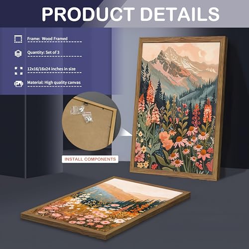 Boho Colorful Landscape Wall Art Set of 3 (3 Count)