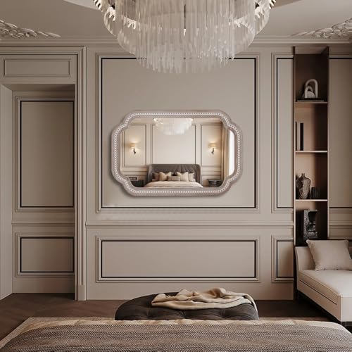 36x24 Inch Scalloped Bathroom Mirror