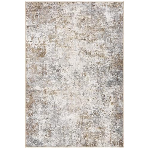 2x3 Entryway Area Rug Washable Neutral Brown Grey Small Carpet (6 Sq Ft)