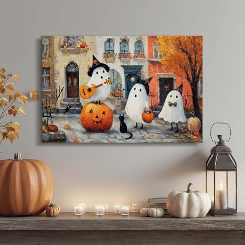 Vintage Halloween Canvas Wall Art