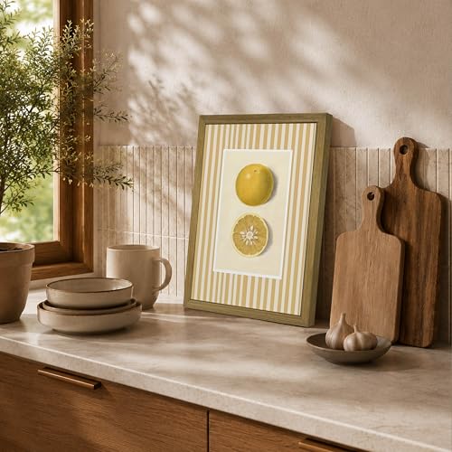 Yellow Lemon Canvas Wall Art Framed
