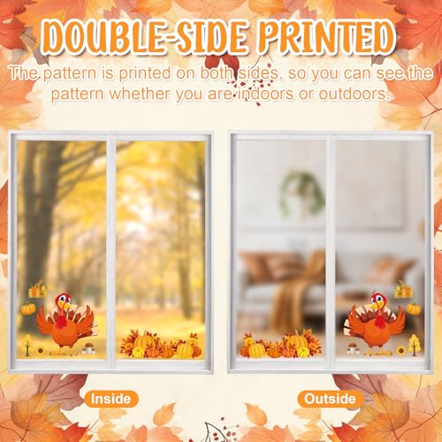 Fall Thanksgiving Window Clings 6 Sheets (6 Count)
