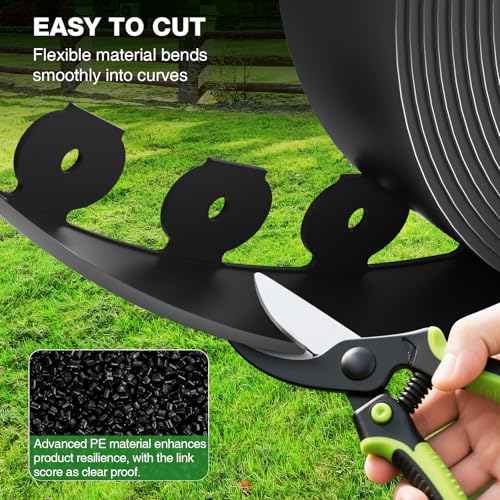 200ft 1.5in Tall Landscape Edging Kit with 300 Metal Spikes (200 Foot)