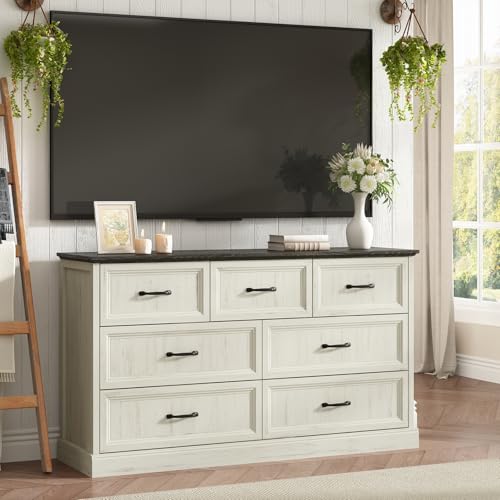 Farmhouse 7 Drawer Dresser for Bedroom