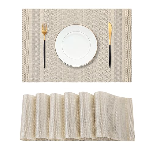 Stardust Yellow Placemats Set of 6 (6 Count)