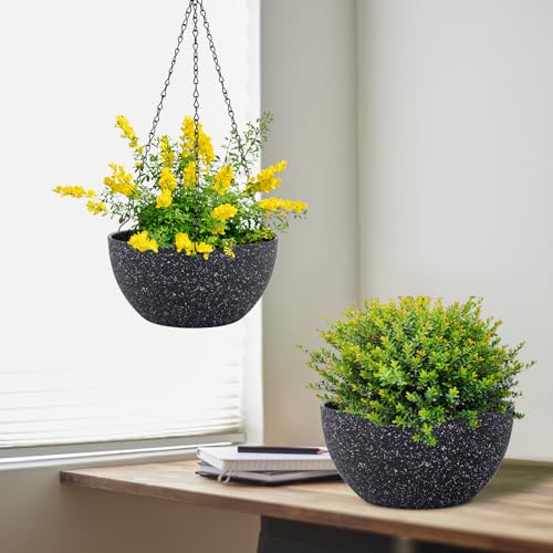 8 inch Small Hanging Planters for Indoor Outdoor Plants (2 Count)