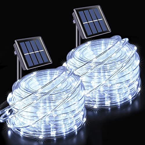 2 Pack 100 LED Solar Rope Lights (66 Foot)