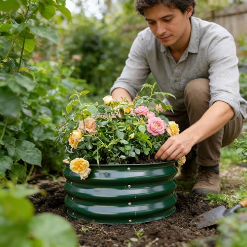 GARDMAX 2 Pack 2x2x1FT Galvanized Round Raised Garden Bed Kit