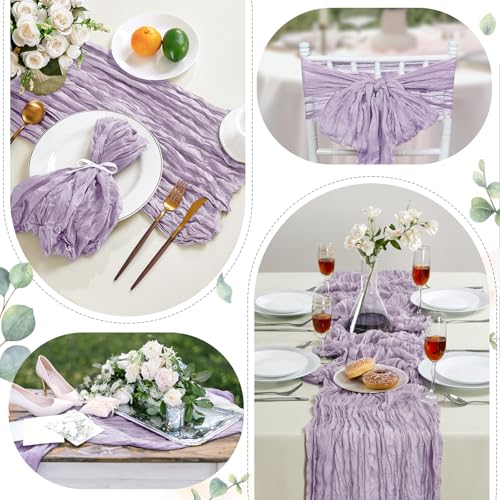 6 Pack Purple Cheesecloth Table Runner 35×120 Inch Boho Gauze Home Decor (5.28 Ounce)