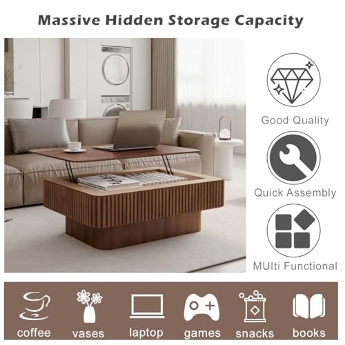 Lift Coffee Table with Storage & Adjustable Height