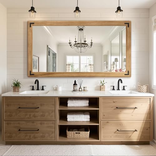 Wood Framed Bathroom Vanity Mirror for Wall