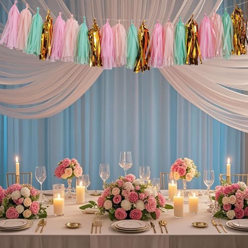 Shiny Tassel Garland Tissue Paper Tassel Banner