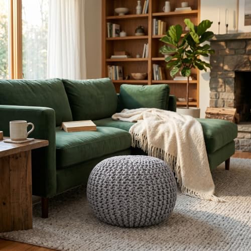 Round Pouf Ottoman Foot Rest