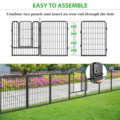 Decorative Black Metal Fencing Garden Fence with Gate