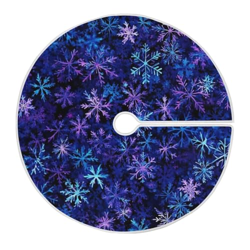 Christmas Blue Purple Snowflake Tree Skirt